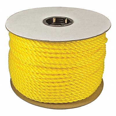 GRAINGER 350120YEL01200R0303 General Purpose Utility Rope 3/8 Dia.x1 200 L