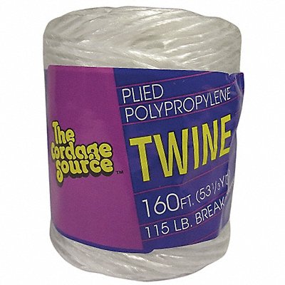 GRAINGER 1004WA Twine 1/16 in Dia x 160 ft L 25 lb