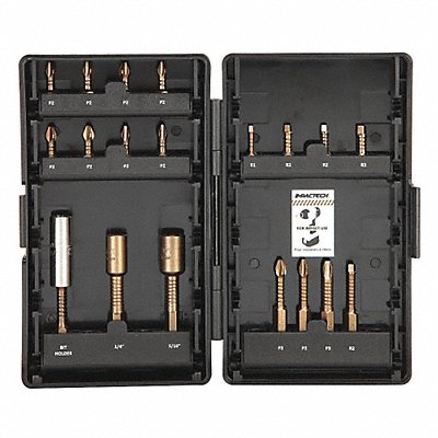 VEGA INDUSTRIES INC. P191DB Screwdriver Bit Set 19 Pieces 1/4 Shank
