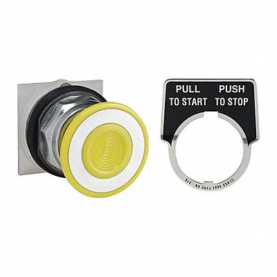 SCHNEIDER ELECTRIC 9001KR9Y H4526 Mushroom Head Push Button Yellow 30mm