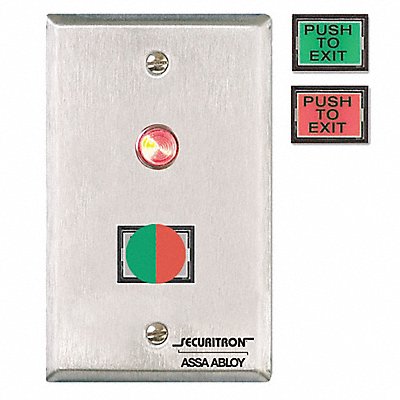 SECURITRON PB3 Push to Exit Button DPST Momentary 3A