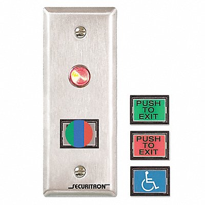 SECURITRON PB3N Push to Exit Button DPST Narrow Stile 3A