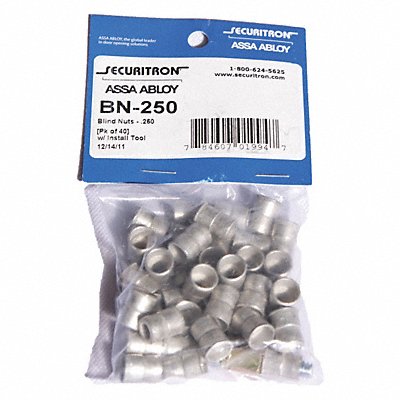 SECURITRON BN250 Blind Nut Steel 40 Pack/Collapsing Tool