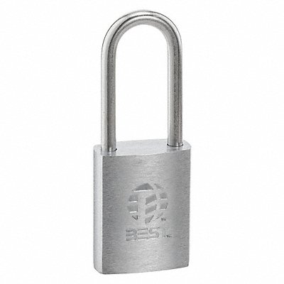 BEST 11B772L Padlock 7/8 in Rectangle Silver