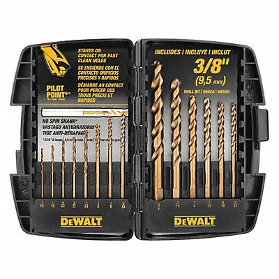 DEWALT DWA1240 Jobber Length Drill Set 14pc Cobalt