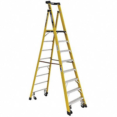 WERNER PD73084C Podium Stepladder 8 ft Fiberglass 375 lb