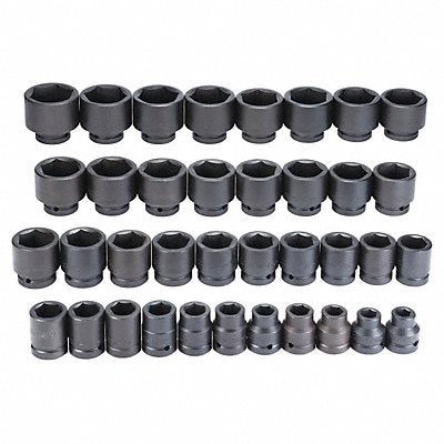 PROTO J76137 Impact Socket Set Steel Black Oxide 3/4 to 3 in
