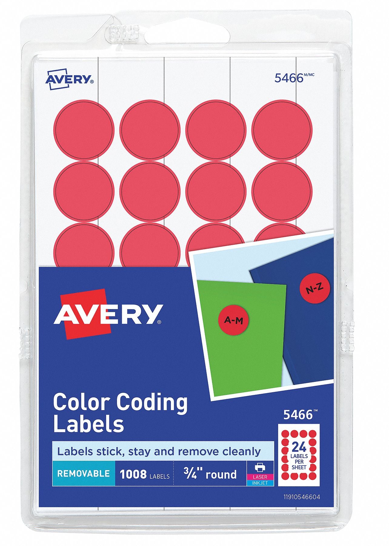 AVERY AVE05466 Laser/Inkjet Label 3/4 H 3/4 W PK1008