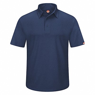 RED KAP SK90NVSS5XL J2888 Short Sleeve Polo Sz 5XL Navy Polyester