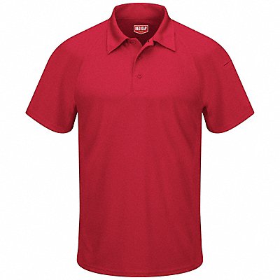 RED KAP SK92RDSS4XL Short Sleeve Polo 4XL 2Pockets Polyester
