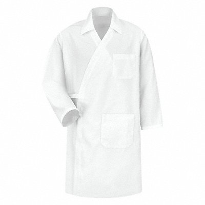 WRANGLER WS40WHRG4XL Butcher Coat Mens 4XL White Polyester