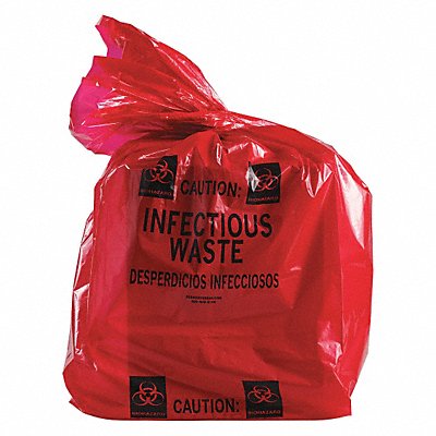 BRADY ASB8BAG Biohzrd Bags 35 to 55 gal Red/Orng PK100