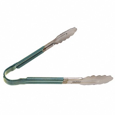 CRESTWARE CG10G Tong Green 10 in L Stainless Steel