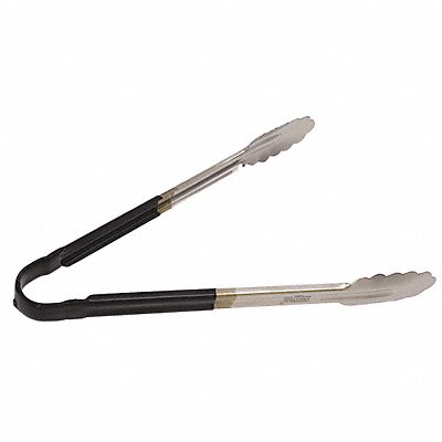 CRESTWARE CG12BK Tong Black 12 in L Stainless Steel