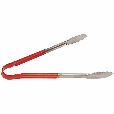 CRESTWARE CG12R Tong Red 12 in L Stainless Steel