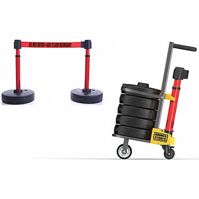 BANNER STAKES PL4079 Plus Barricade System 15 ft L Red Metal