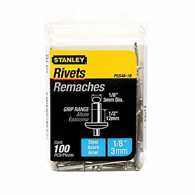 STANLEY PSS481B Blind Rivet 1/8 in dia PK100
