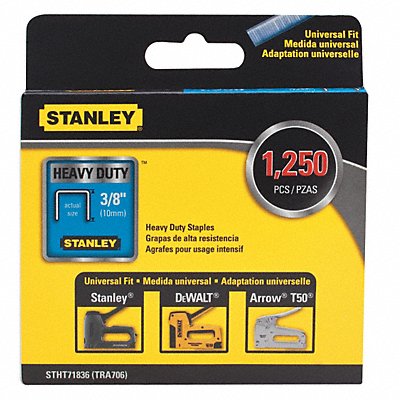 STANLEY STHT71836 Staple 3/8 Leg L (In.) Heavy Duty PK1250