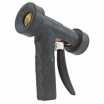 LEONARD VALVE N2 Hose Nozzle 1/2 In Brass/Rubber 6 In L