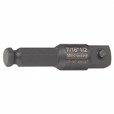 WESTWARD 45KG97 Impact Socket Adaptor Steel Black Oxide 7/16 in