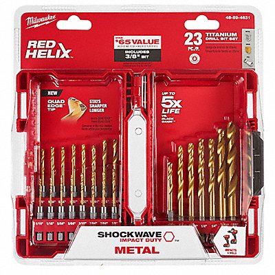 MILWAUKEE 48894631 Hex Shank Drill Set 23pc HSS