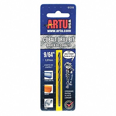 ARTU 1316 Jobber Bit 9/64 in Cobalt Steel