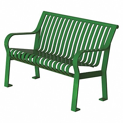 THOMAS STEELE CRB4VSLEX Outdoor Bench 48 in L 27-1/2 in W Grn