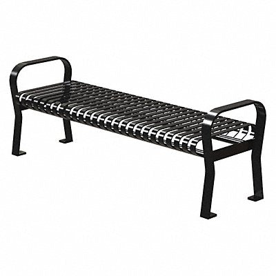 THOMAS STEELE QSCRF6VSB Outdoor Bench 71 in L 25-1/2 in H Blck