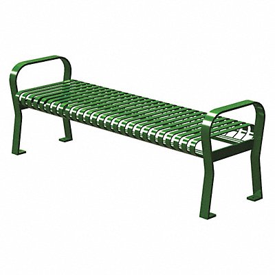 THOMAS STEELE CRF6VSLEX Outdoor Bench 71 in L 25-1/2 in W GRN