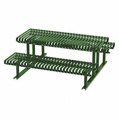THOMAS STEELE CRTP6SFSLEX Picnic Table Green 71-1/2in.D 77-1/2in.W