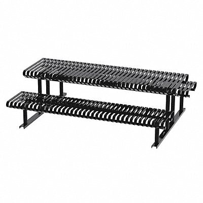 THOMAS STEELE CRTP8SFSB Picnic Table Black 94 in D 30 in H