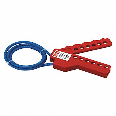 GRAINGER 45MZ56 Lockout Cable Red CoatSteel 3ft.L