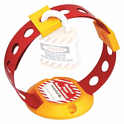 GRAINGER 45MZ64 Panel Handle Lockout RedYellow 1/4 in.