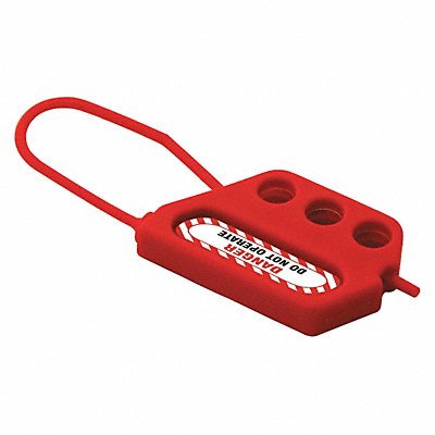 GRAINGER 45MZ82 Lockout Hasp Red 4 in L Nylon