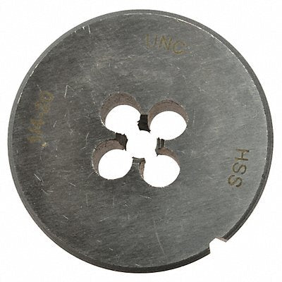 WESTWARD 3146210 Die 1/4in-20NC Solid 1-1/2in O.D.