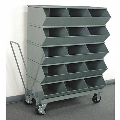 STACKBIN 3415SSMB J4622 Sectional Bin Unit 15 Grey 49-3/4 in H