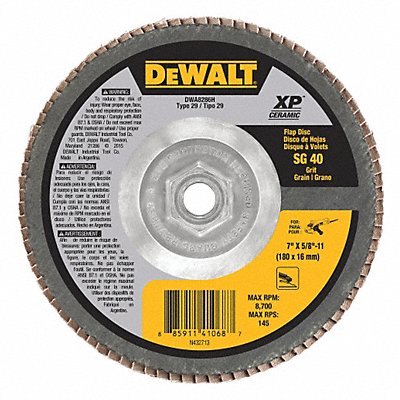 DEWALT DWA8286H Flap Disc 8700 RPM 7 Dia.