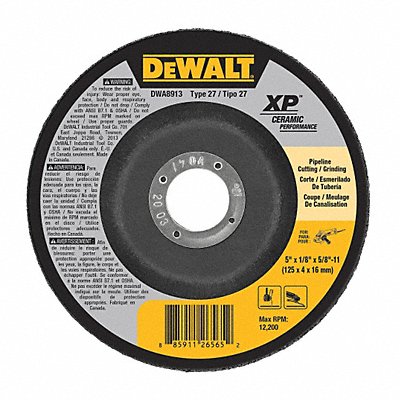 DEWALT DWA8913 Cut Off Grinding Wheel 5/8 -11CN ThreadHle