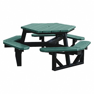 ULTRASITE PB6HEXGRE Picnic Table Green 72 in W Hexagon