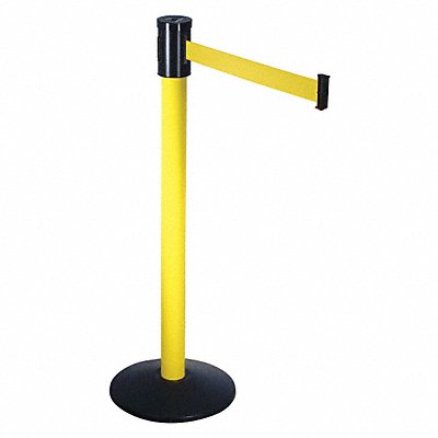 VISIONTRON 321YAYW Barrier Post w/Belt 15ft L Yllw Belt