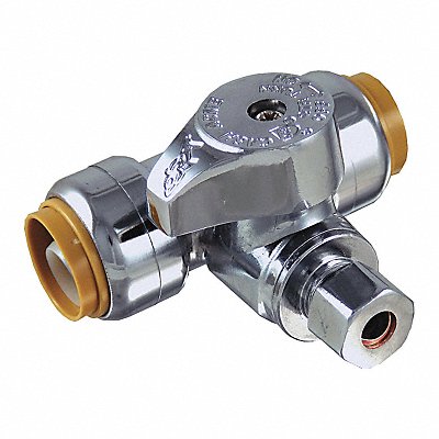 SHARKBITE 24987 Tee Stop Valve Brass 1/2 x 1/4 Tube