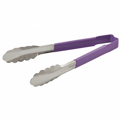 VOLLRATH 4780980 Utility Tong Purple 9-1/2 in Overall L