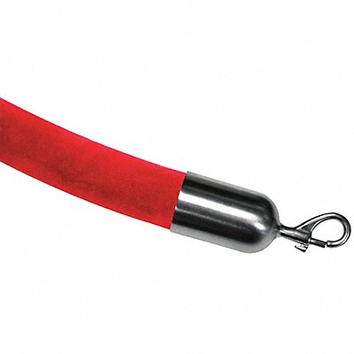 LAWRENCE METAL ROPEVELR220302SNAP1S Barrier Rope Velour Red 3 ft L