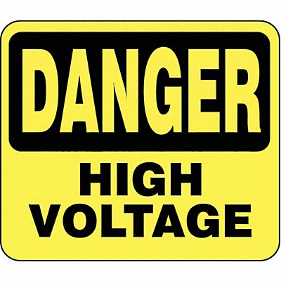 LAWRENCE METAL SG9351114250H Acrylic Sign Yellow Danger High Voltage