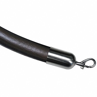 LAWRENCE METAL ROPENAUG330602SNAP1S Barrier Rope Naugahyde Black 6 ft L