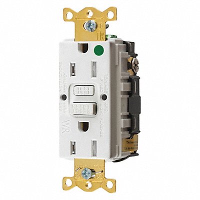 HUBBELL GFRTW82W GFCI Receptacle 15A 125VAC 5-15R White