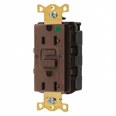HUBBELL SNAPGF83 GFCI Receptacle Hospital Brwn 20A 1 HP