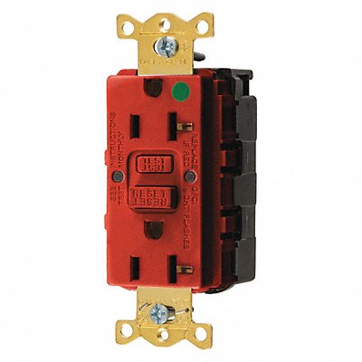 HUBBELL SNAPGF83R GFCI Receptacle Hospital Red 20A 1 HP