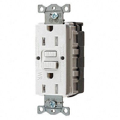 HUBBELL SNAPGFTW15W Receptacle White 15 A GFCI 2P3W Back Side 1PK