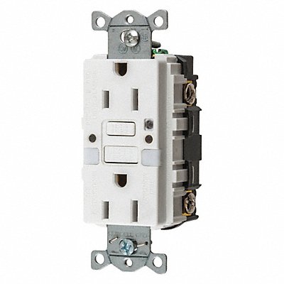 HUBBELL GFRST15WNL GFCI Receptacle Commer. Wht 15A 0.5 HP